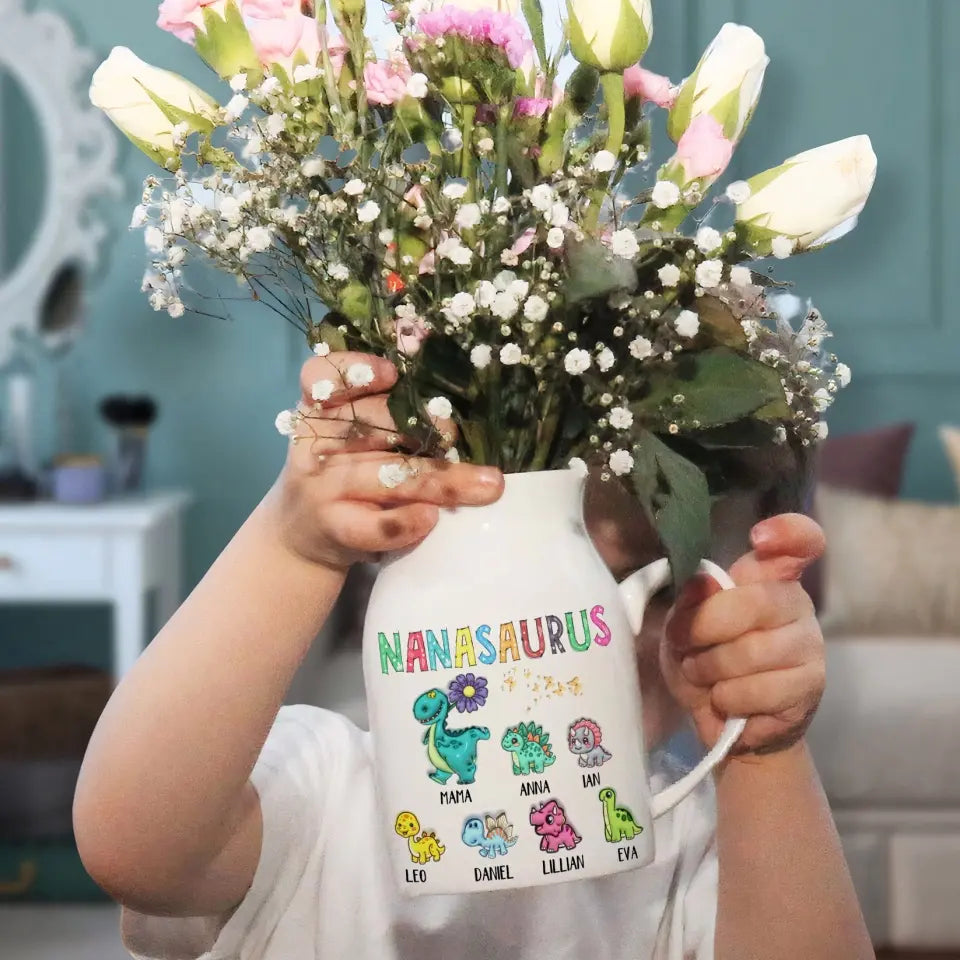 Personalized Dinosaur Grandmasaurus Flower Vase