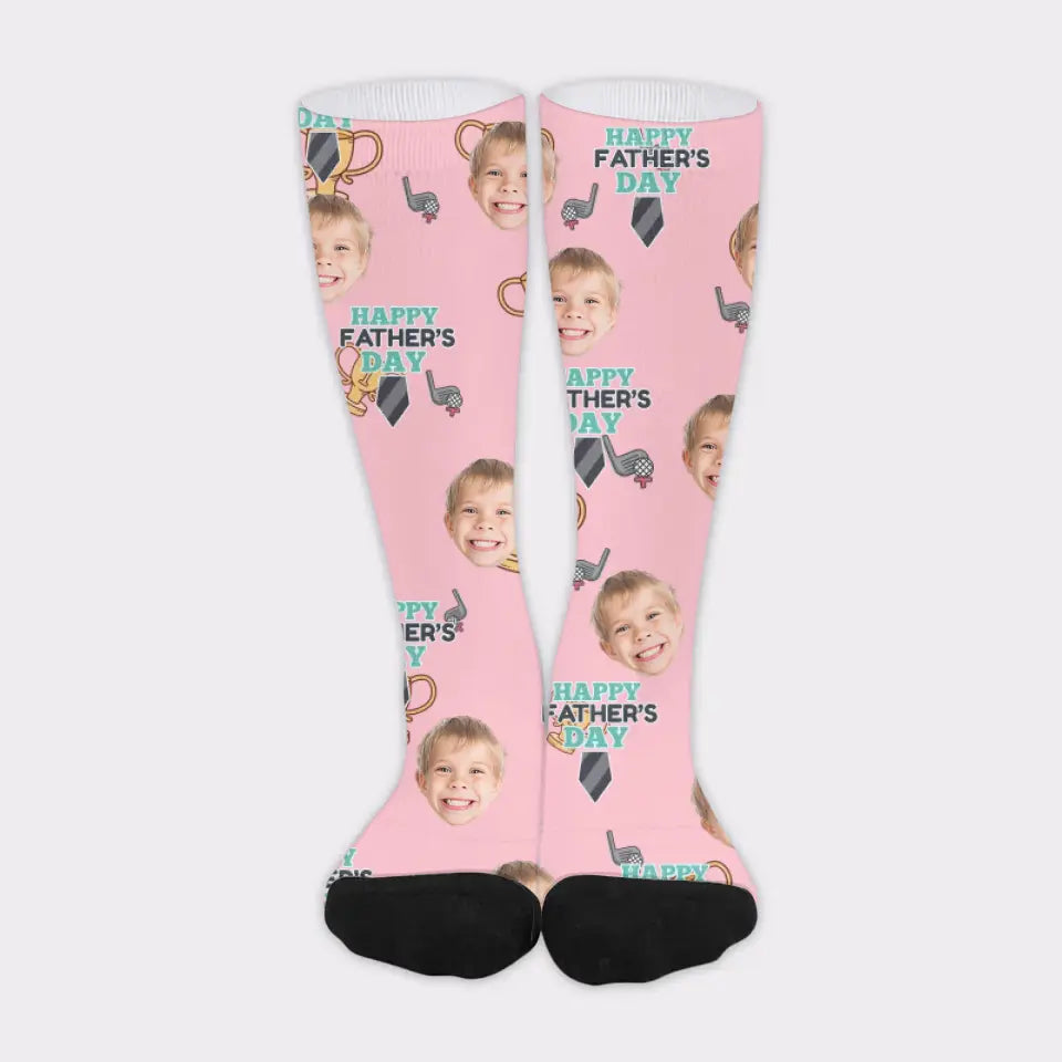 Personalized Father's Day Sock - Custom Kid's Face - Gifts For Dad