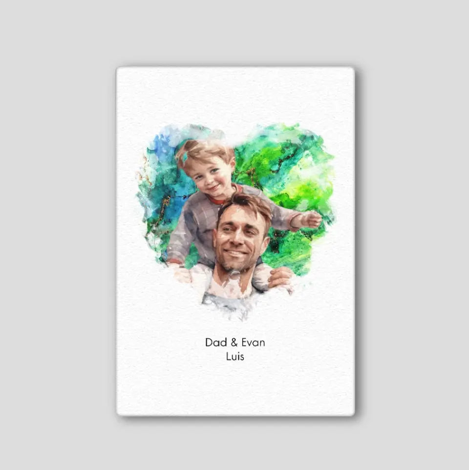 Custom Water Color Painting - Father's Day Gift