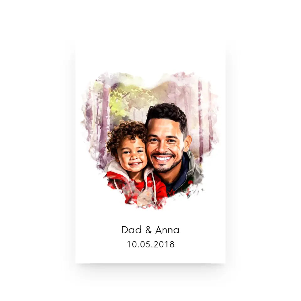 Custom Water Color Painting - Father's Day Gift