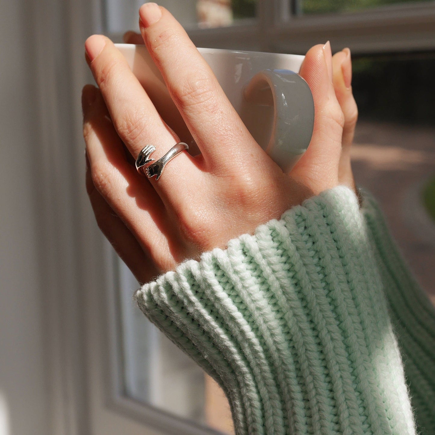 Silver Hug Ring S925 Adjustable Size